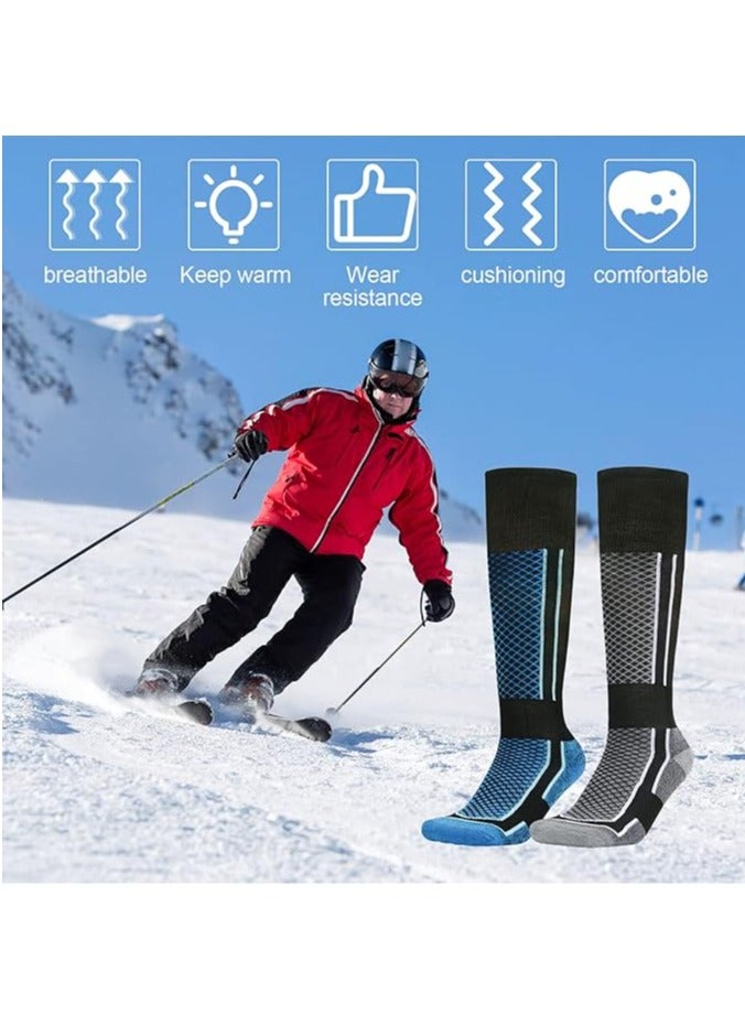 SYOSI Men Ski Socks 2 Pairs High Performance Thermal Snow Skiing Socks Snowboard Socks Warm Long Hose Hiking Socks Winter Cold Weather Socks for Hiking Football Basketball - Image 2