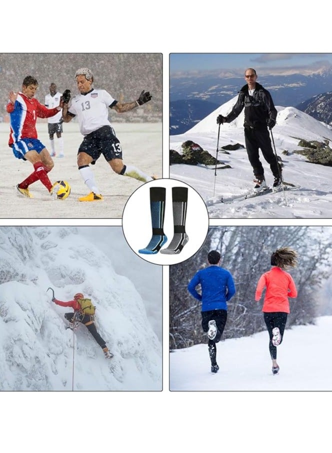SYOSI Men Ski Socks 2 Pairs High Performance Thermal Snow Skiing Socks Snowboard Socks Warm Long Hose Hiking Socks Winter Cold Weather Socks for Hiking Football Basketball - Image 5