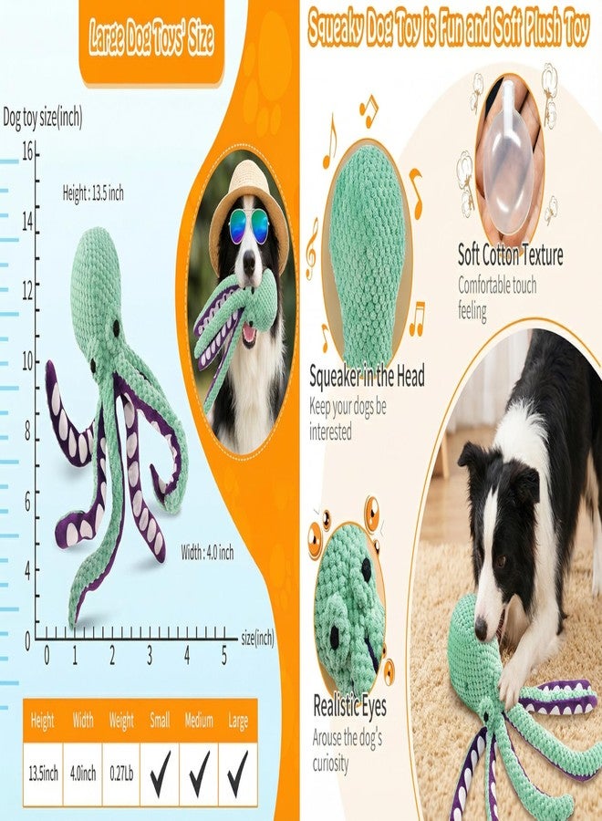 Paw-FECT Piece - Squeaky Octopus Soft Plush Dog Chew Toy with Crinkle Legs- Made with Soft Pineapple Fabric for Small, Medium, and Large Dogs Daily Companionship/Emotional Support, Training Reward - Image 3