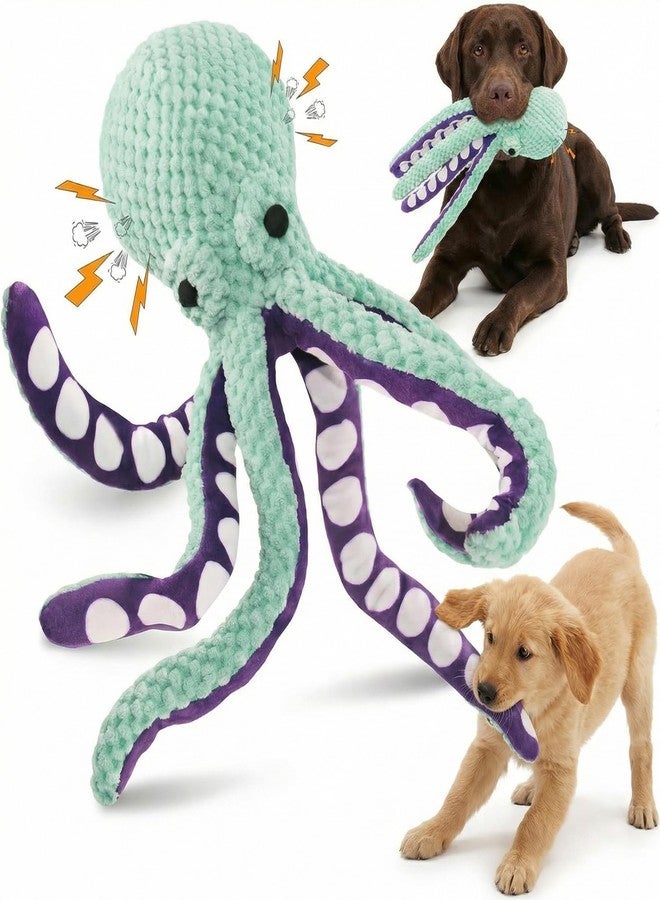 Paw-FECT Piece - Squeaky Octopus Soft Plush Dog Chew Toy with Crinkle Legs- Made with Soft Pineapple Fabric for Small, Medium, and Large Dogs Daily Companionship/Emotional Support, Training Reward - Image 1