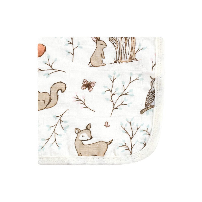 Hudson Baby Unisex Baby Cotton Muslin Washcloths, Enchanted Forest, One Size - Image 3