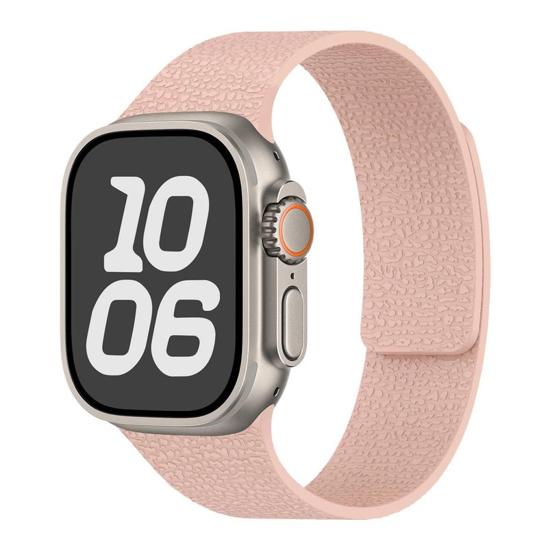 سوار ساعة ذكية باللون وردي قابل للتعديل سوار رياضي من السيليكون متوافق مع Apple Watch 38/40/41/42/44/45/49mm بملاءمة قابلة للتعديل وحزام بديل - Image 1