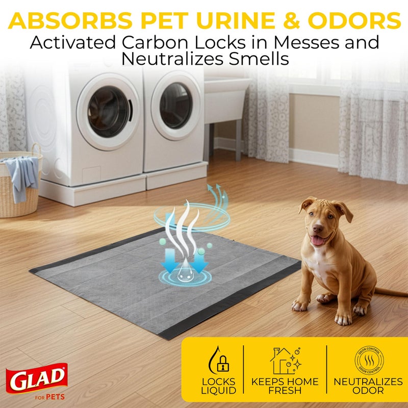 Glad for Pets Black Charcoal Puppy Pads - Super Absorbent Disposable Dog Pee Pads, Potty Training Pads, and Pet Supplies - Dog Pee Pads for Crate Training and Indoor Use 23" x 23" - 50 Count - Image 4