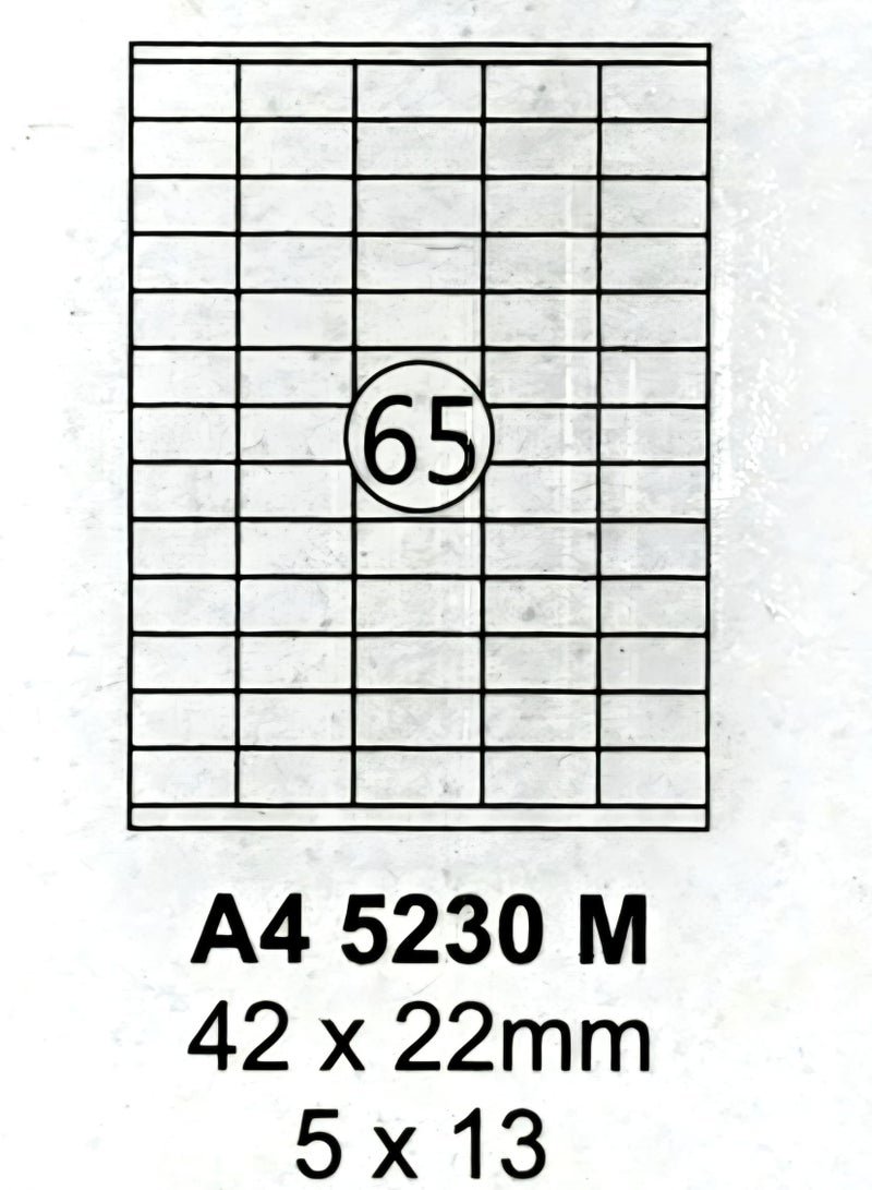 Solo Multipurpose Laser Labels, Sticker Size (42mm x 22mm) Color White (6500 STICKER x 100 Sheets) - Image 2