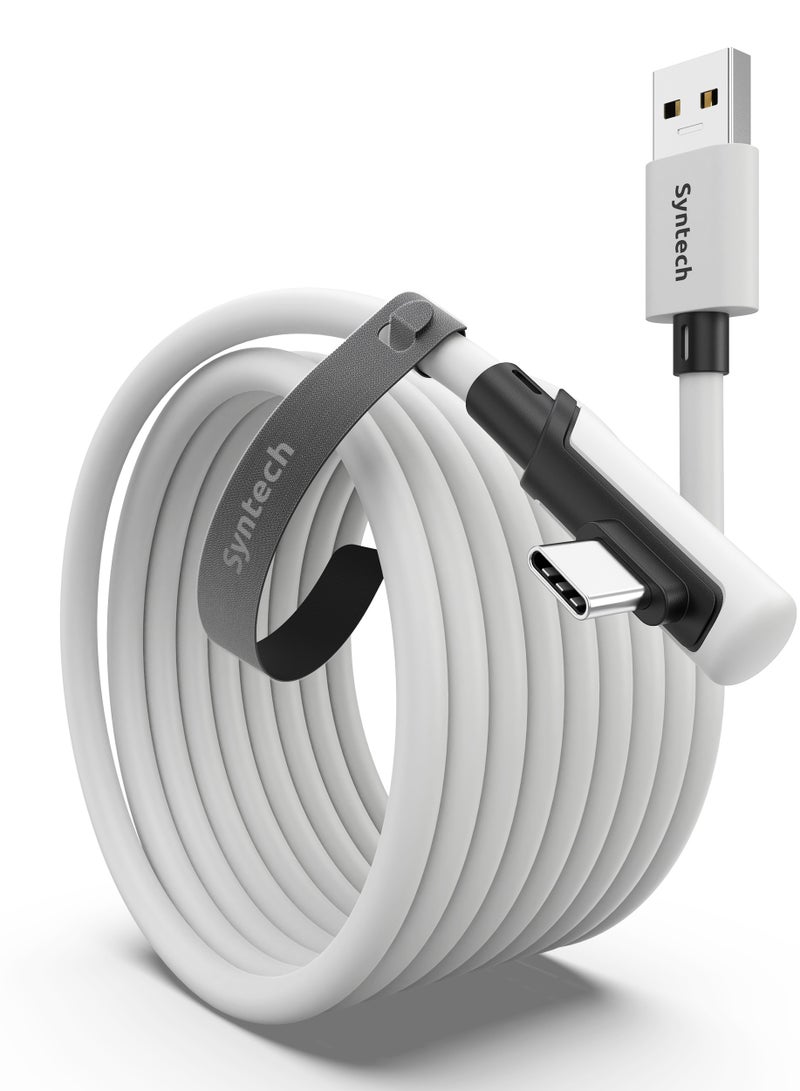 Syntech Link Cable 16FT for PCVR Compatible with Meta Quest 3/Meta Quest 3S, Quest2/Pro/Pico 4/Ultra Accessories and PC/SteamVR, High Speed PC Data Transfer, USB 3.0 to USB C Cable for VR Headset (5M) White - Image 1