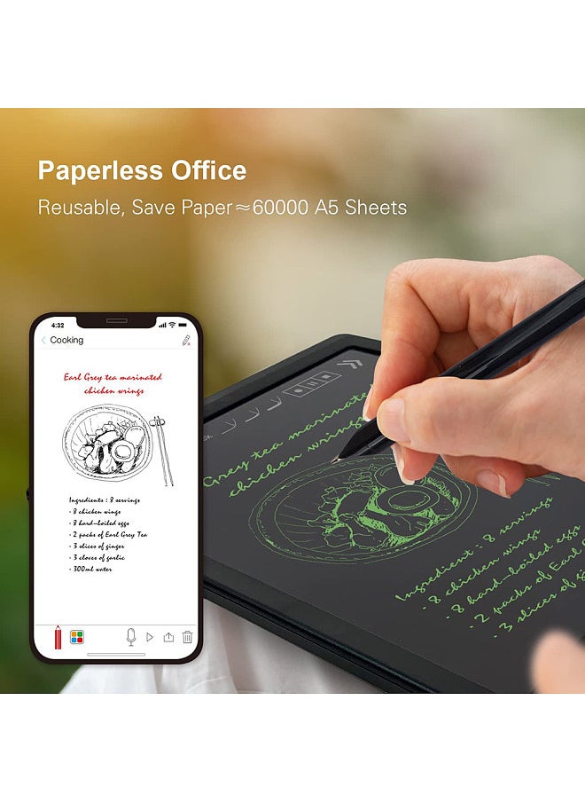 Notebook Digital Pen Smart Pen Writing Set Includes Smartpen Smart A5 PU Leather Notebook & Reusable Writing Tablet & B5 Paper BT Wireless Connection