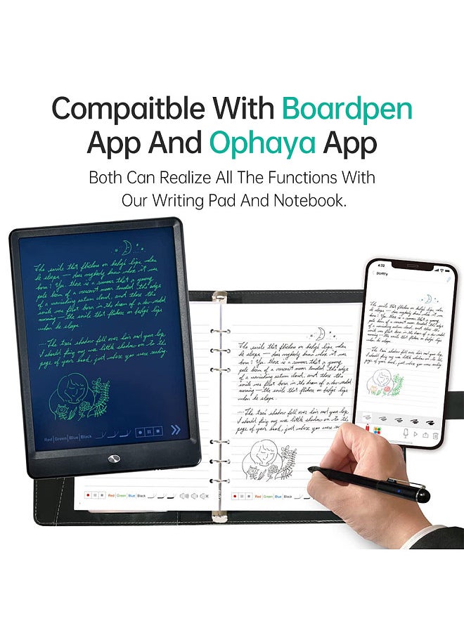 Notebook Digital Pen Smart Pen Writing Set Includes Smartpen Smart A5 PU Leather Notebook & Reusable Writing Tablet & B5 Paper BT Wireless Connection