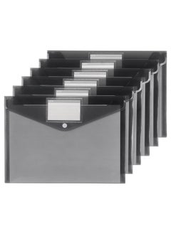 Tamaki 6 Pack Plastic Envelopes Poly Envelopes Clear Document Folders Plastic File Folders For Home Work Office Organization Letter Size/A4 Size(Dark Grey)  - Image 2
