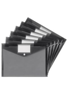 Tamaki 6 Pack Plastic Envelopes Poly Envelopes Clear Document Folders Plastic File Folders For Home Work Office Organization Letter Size/A4 Size(Dark Grey)  - Image 1