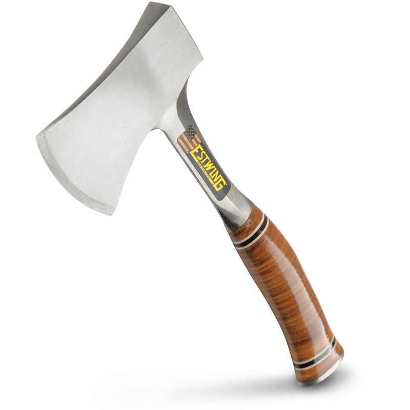 Estwing Sportsman's Axe - 14" Camping Hatchet with Forged Steel Construction & Genuine Leather Grip - E24A - Image 1