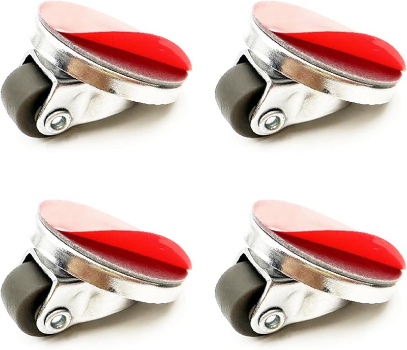 Brown Pack Of 4 Portable Adhesive Casters 360 Degree Swivel Wheels For Easy Kitchen Appliance Movement - Image 5