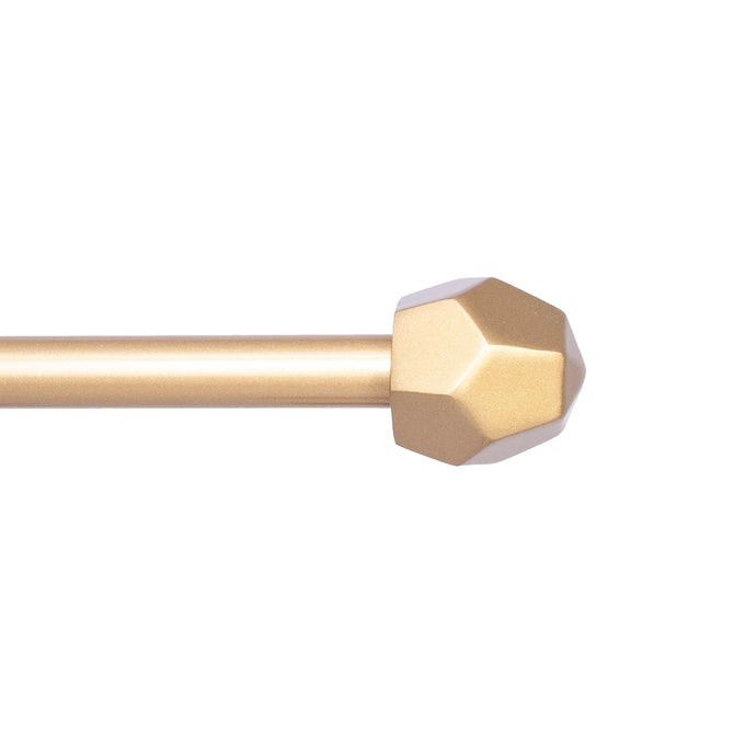 KN55903 RIVER GEOMETRIC END PETITE CAF DECORATIVE WINDOW CURTAIN ROD 4886 ADJUSTABLE LENGTH BURNISHED BRASS FINISH 12 DIAMETER STEEL TUBE