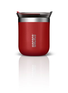 WACACO Octaroma CLASSICO Vacuum Insulated Mug (180ml) - Double Wall Stainless Steel Coffee Travel Tumbler w/ Leakproof Drinking Lid, Reusable, Washable, BPA-Free, Hot & Cold - Red  - Image 2