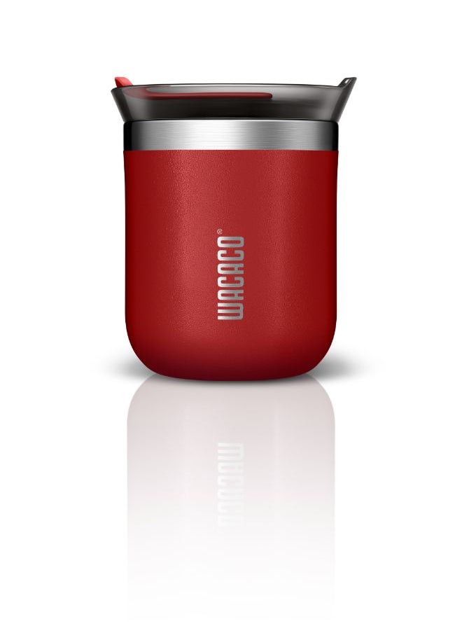 WACACO Octaroma CLASSICO Vacuum Insulated Mug (180ml) - Double Wall Stainless Steel Coffee Travel Tumbler w/ Leakproof Drinking Lid, Reusable, Washable, BPA-Free, Hot & Cold - Red  - Image 2