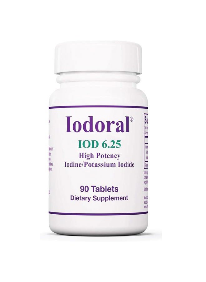 Optimox Iodoral 6.25 mg - Iodine Supplements for Thyroid Support, Potassium Iodide Tablets, Lugol Solution, Daily Vitamins and Minerals, High Potency Iodine Tablets - 90 Tablets 1-Pack - Image 1