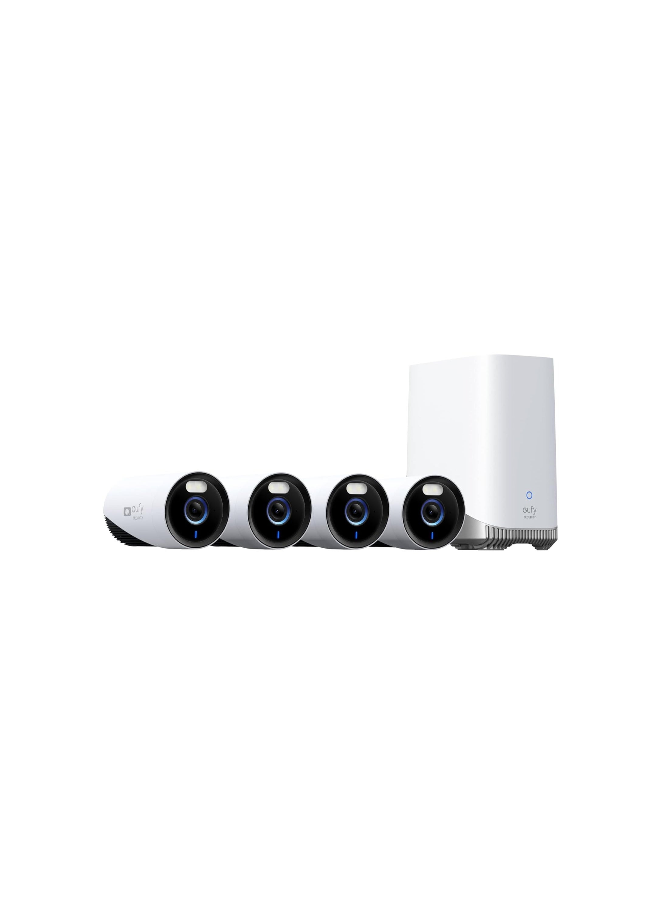 E8600 NVS eufy Security eufyCam E330 (احترافي) طقم 4 كاميرات نظام كاميرا أمان خارجي 4K، NVR سلكي 10 قنوات مع محرك أقراص ثابتة سعة 1 تيرابايت للتسجيل على مدار الساعة طوال أيام الأسبوع، تتبع عبر الكاميرات، بدون رسوم شهرية 