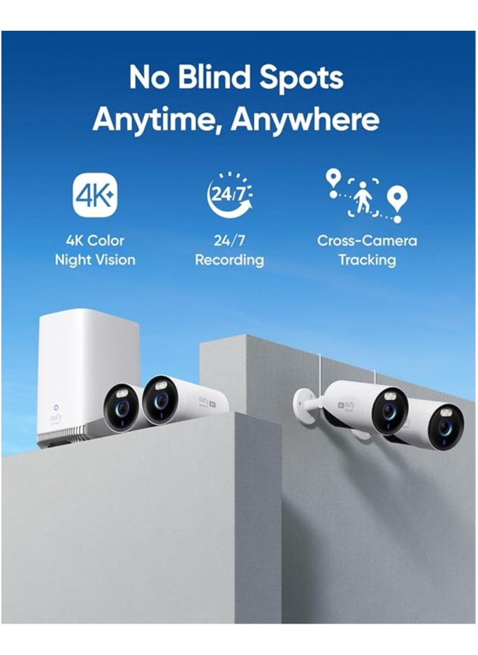 eufy - E8600 NVS eufy Security eufyCam E330 (Professional) 4-Cam Kit 4K Outdoor Security Camera System, 10CH Wired Wi-Fi NVR with 1TB Hard Drive for 24/7 Recording, Cross-Camera Tracking, No Monthly Fee - Image 1