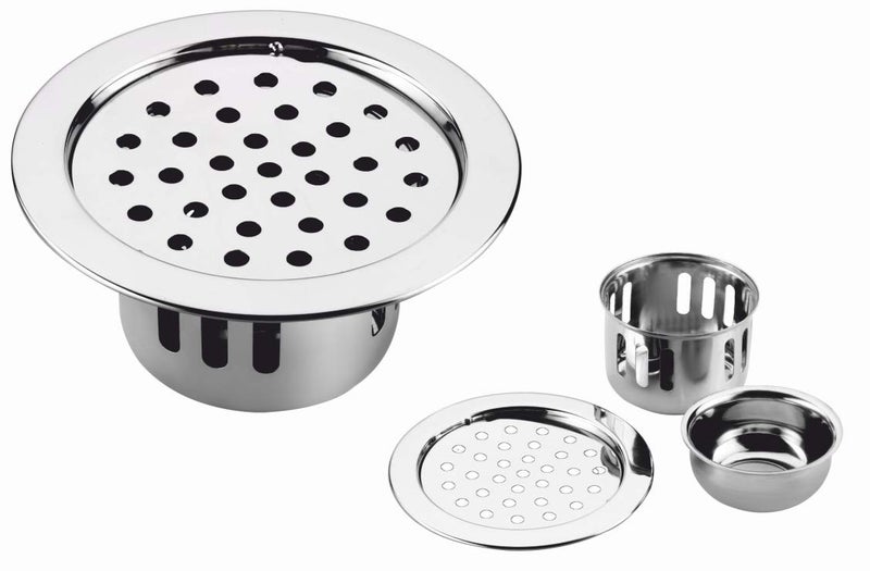 NEW WARE Round 5 Inch Stainless Steel Cockroach Trap Bathroom Floor Drain with Water Drain Grating