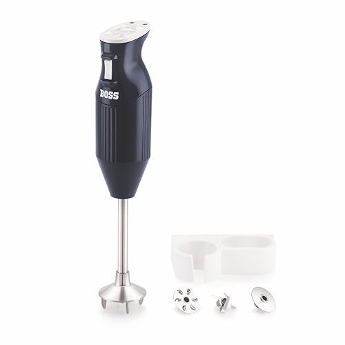 BOSS Stainless Steel B132 Portable Hand Blender 225W- Watt | Variable Speed Control | 3 Years Warranty | Easy To Clean And Store | Isi-Marked, Blue - Image 1