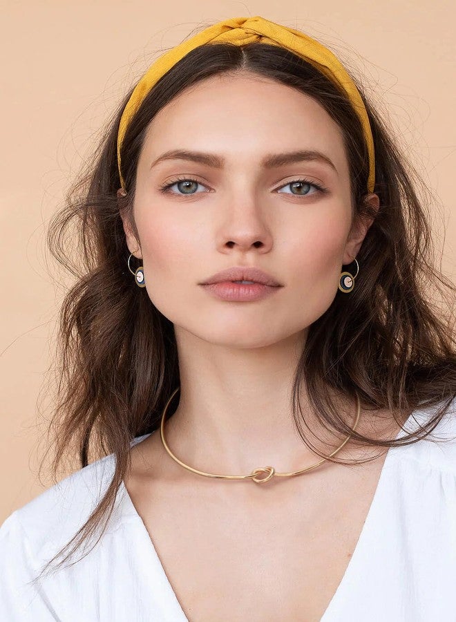 PEARLADA Dainty Knot Choker Necklace, 18k Gold Plated Open Collar Necklace, Trendy Simple Cuff Choker - Image 3