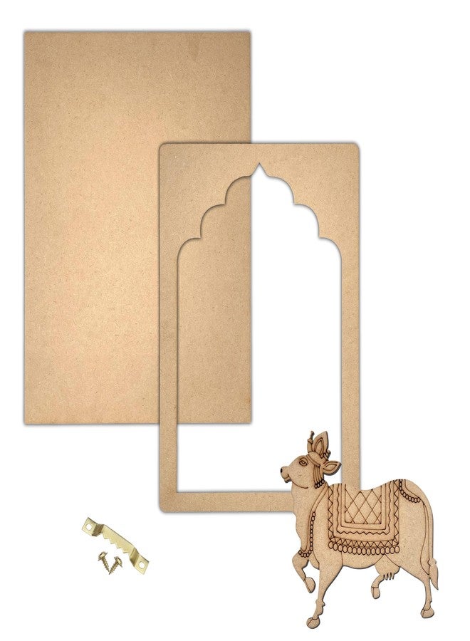 Wrapping Studio لوح MDF من WRAPPING STUDIO لفن ليبان - قطع جاهزة للقص بتصميم بقرة بيتشواي في جاروكا، مناسبة للأعمال الحرفية والرسم والمشاريع اليدوية - خشب MDF صديق للبيئة، 30 × 23 سم، مع ألوان وغراء - Image 2