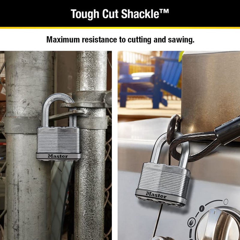 Master Lock Master Lock M15XDLF Magnum Heavy Duty Padlock with Key, 1 Pack, Laminated  - Image 3
