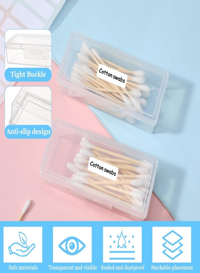 Fyntave 2 PCS Cotton Swab Holder for Travel, Small Portable Travel Cotton Swab Holder Clear Plastic Cottons Swabs Case Portable Holders with Dustproof Lid for Cottons Rounds, Swabs, Floss - Image 3