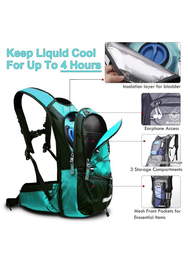 Mothybot Hydration Pack, Insulated Hydration Backpack with 3L BPA Free Water Bladder and Large Storage, Hiking Backpack for Men, Women for Running, Cycling, Camping - Keep Liquid Cool up to 5 Hours - Image 3