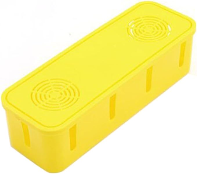 Yellow Cable Management Box Cord Organizer For Desk And Wall Space Saving Design - Image 1