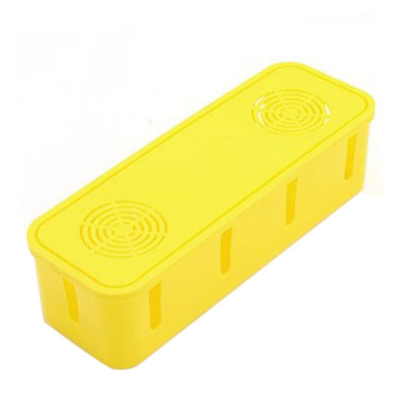 Yellow Cable Management Box Cord Organizer For Desk And Wall Space Saving Design - Image 2