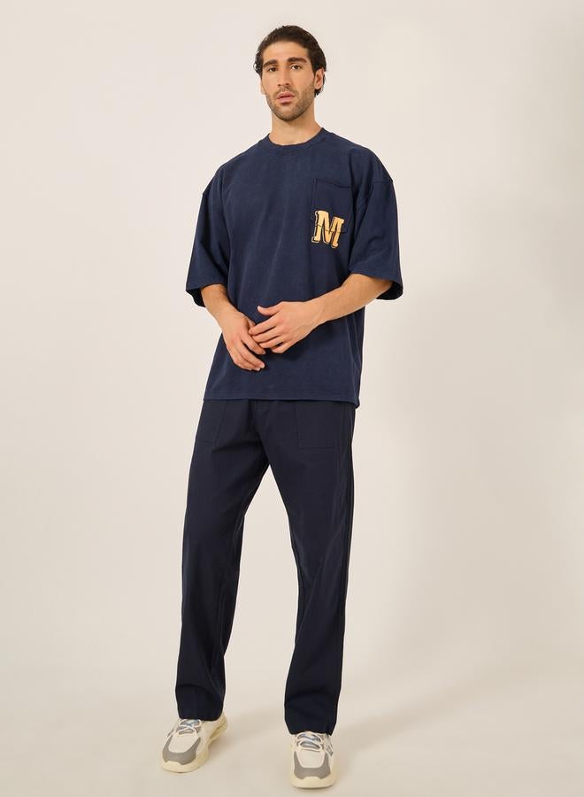 Styli Minimal Print Pocket Acid Washed Boxy T-Shirt  - Image 2
