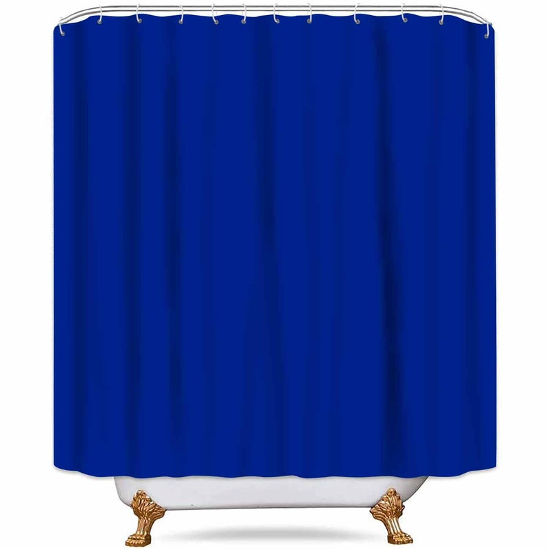 NTETSN Classic Royal Blue Shower Curtain Washable Thicken Durable Polyester Fabric Set with Hooks Weight Hem 72 X 72 Inches LHNT33072