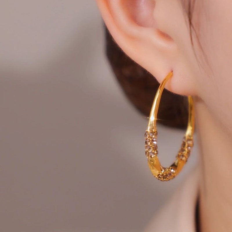 2025 New High-end Sense Niche Fashion Ear Ring Silver Needle Simple Light Luxury Large Circle Earrings Women's Earrings - Image 3