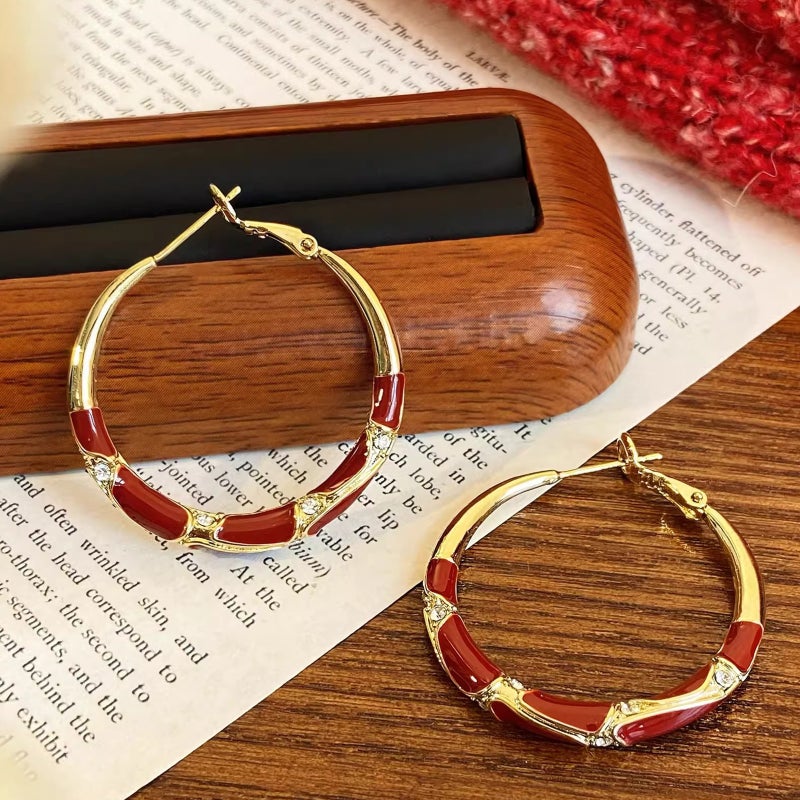 2025 New High-end Sense Niche Fashion Ear Ring Silver Needle Simple Light Luxury Large Circle Earrings Women's Earrings - Image 5