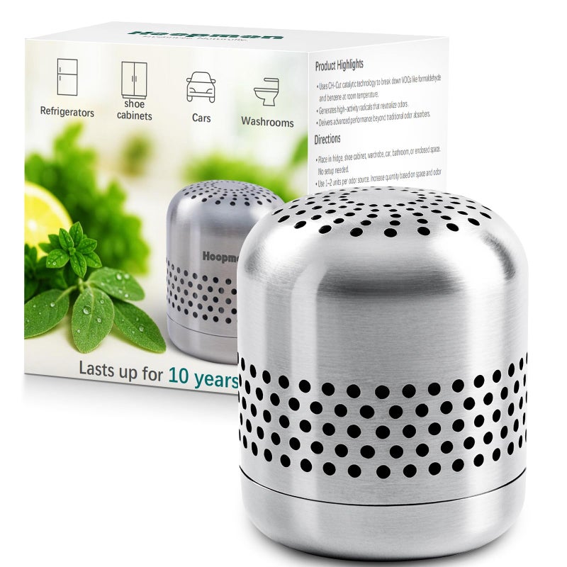 Hoopmon Fridge Deodorizer Lasts 10 Years longlasting Refrigerator Deodorizer Odor Eliminator More Effective Than Baking Soda Charcoal Bags For Car Closet Nano Catalyst Technology 1 Pack - Image 2
