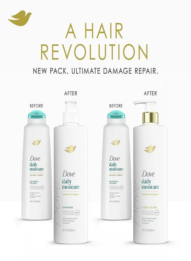 Dove مجموعة شامبو وبلسم دوف للترطيب اليومي مع ماسك سيروم 10 في 1 بحمض الهيالورونيك والترطيب - ترطيب عميق لتنعيم وتجديد الشعر الجاف (مجموعة من 3 قطع) - Image 3