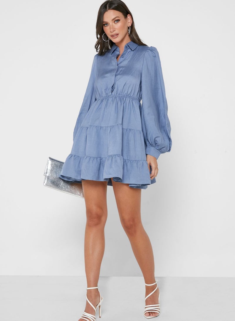 باردو فستان بأكمام منفوشة - Image 4