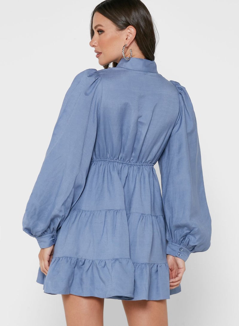 باردو فستان بأكمام منفوشة - Image 2