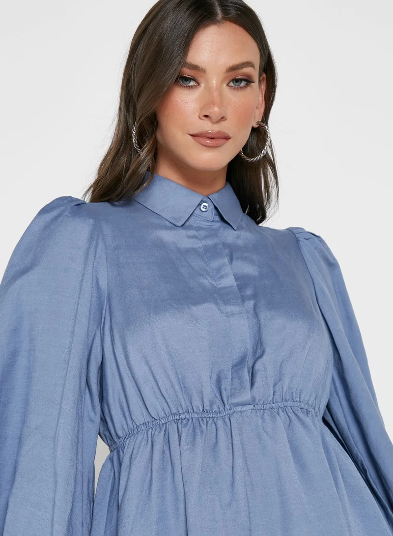 Bardot Tiered Cotton Dress