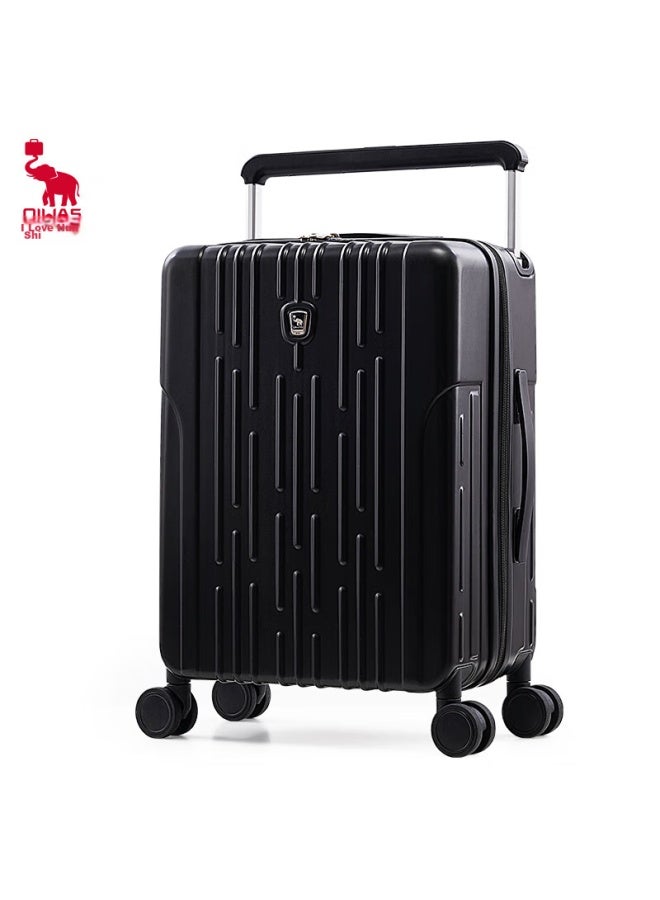 OIWAS Aihuashi Luggage, Wide Handle Suitcase, 20-inch Carry-on, Smooth Airplane Wheels, Travel Case, Student Password Lock Suitcase, Black - Image 3