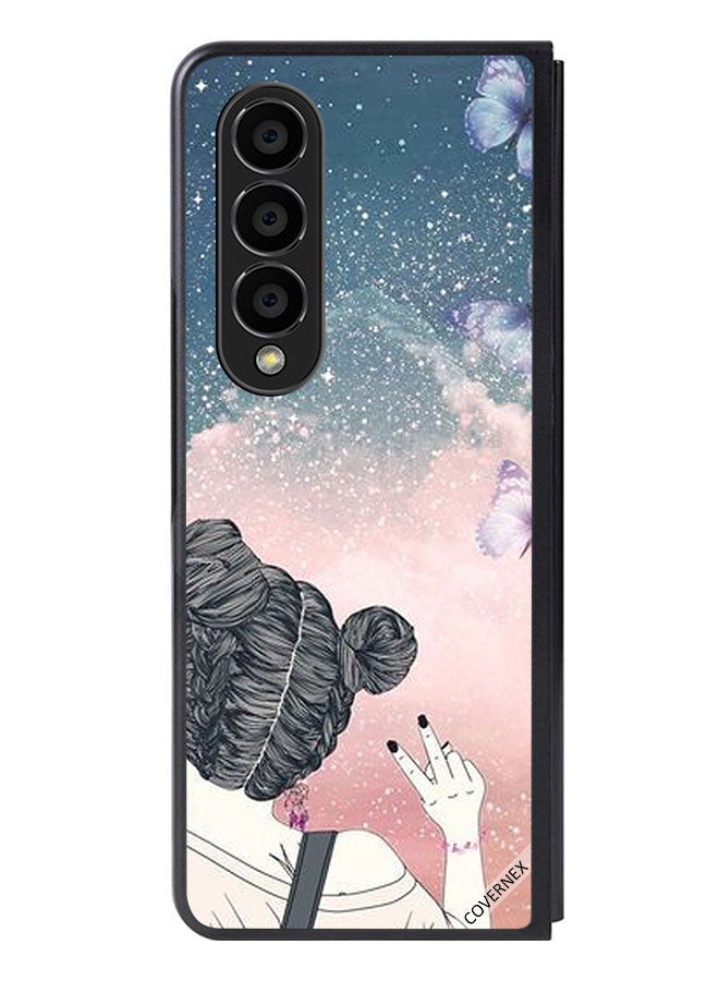 Covernex Protective Case Cover For Samsung Galaxy Z Fold 4 Making Victory Sign Art - Image 1