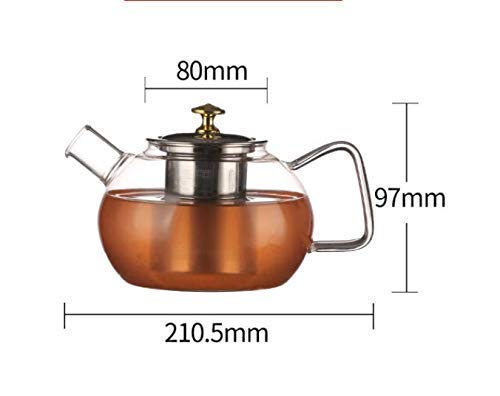 Wellxo Glass Teapot with Removable Stainless Steel Infuser Premium Durable Borosilicate Glass Tea Kettle for Stove top Glass Flowering Tea Kettle with Infusers for Loose Tea 1000 ml Silicone Mat  - Image 5