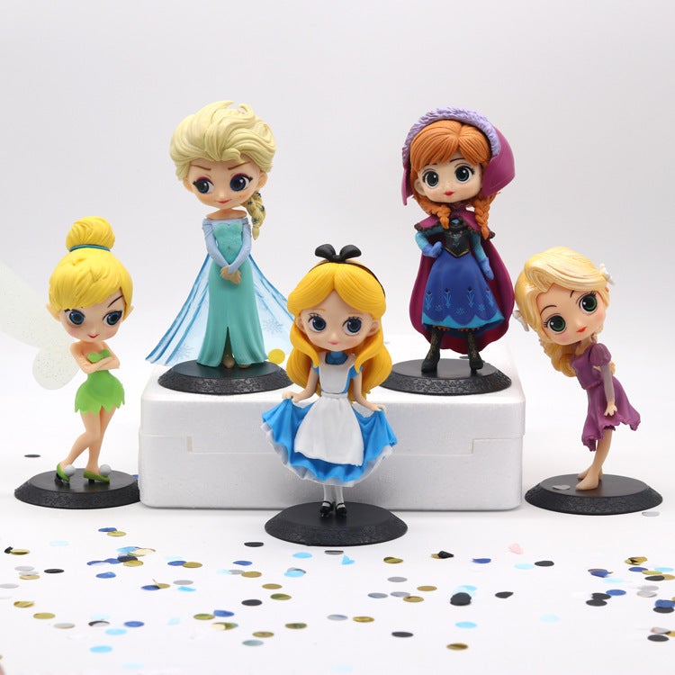 New 5 Princess Elsa Alice Figures Anna Rapunzel Cake Decoration Ornaments Baking Scenes - Image 2