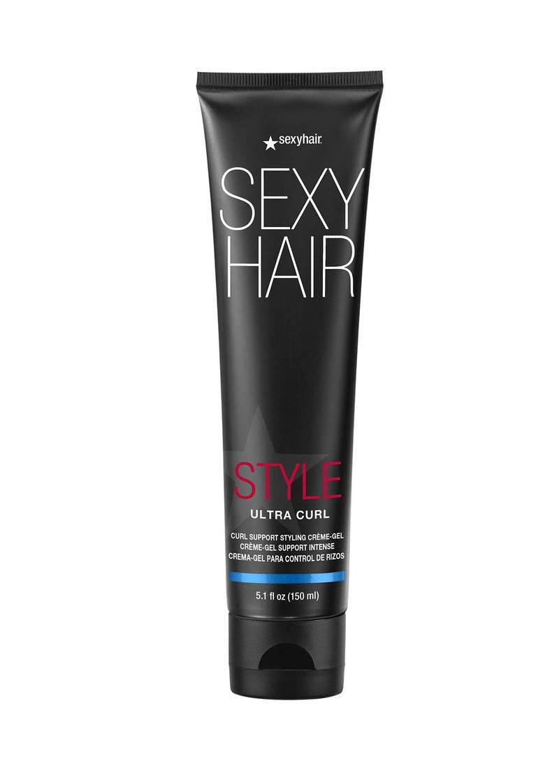 Sexy Hair SexyHair Style Ultra Curl Support Styling Crème-Gel, 5.1 Oz | High Control | Adds Definition and Long-Lasting Shape  - Image 1
