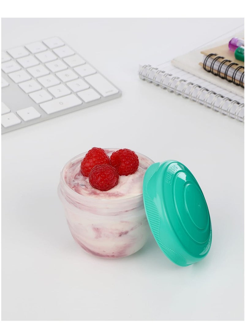 sistema - Sistema Yogurt Containers : Portable Yogurt and Snack Containers, Travel Yogurt Cups, On-the-Go Snacking Solution - 2 Pack- 150ml - Image 1