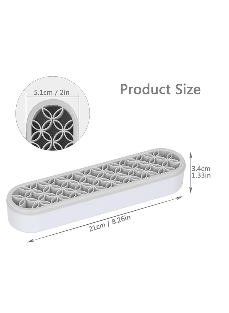Versatile Silicone Makeup Brush Organizer for Beauty Tools and Crafts Storage Grey - Image 1