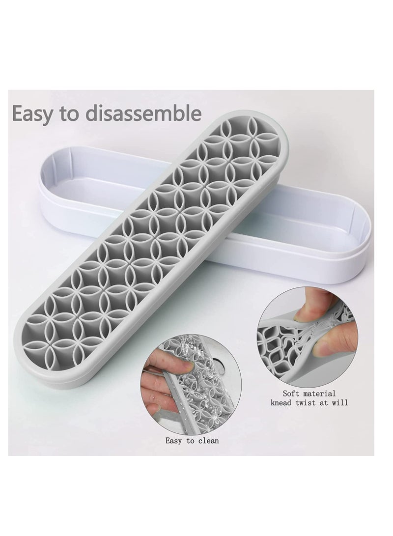 Versatile Silicone Makeup Brush Organizer for Beauty Tools and Crafts Storage Grey - Image 3