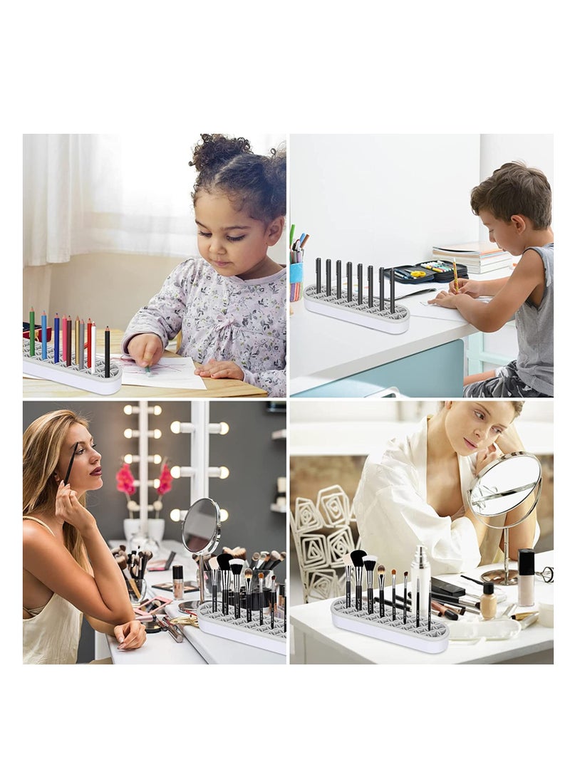 Versatile Silicone Makeup Brush Organizer for Beauty Tools and Crafts Storage Grey - Image 5