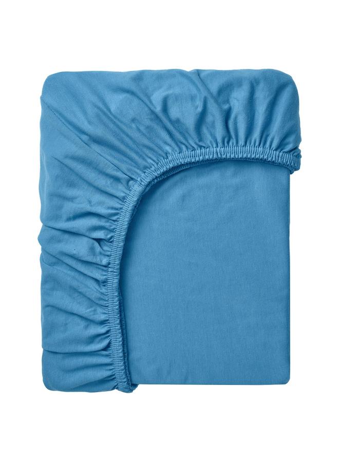 erorex Fitted sheet, blue, 90x200 cm - Image 1