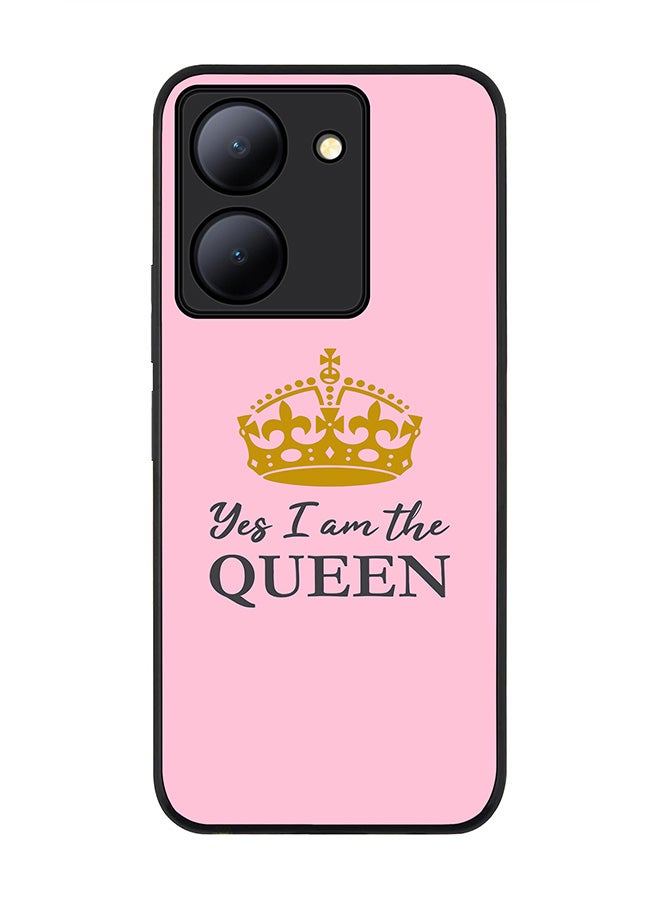 Stylizedd Rugged Black Edge case for Vivo Y27s/ Vivo Y27 5G, Slim fit Soft Case Flexible Rubber Edges Anti Drop TPU Gel Thin Cover - Yes I'm the Queen - Image 1